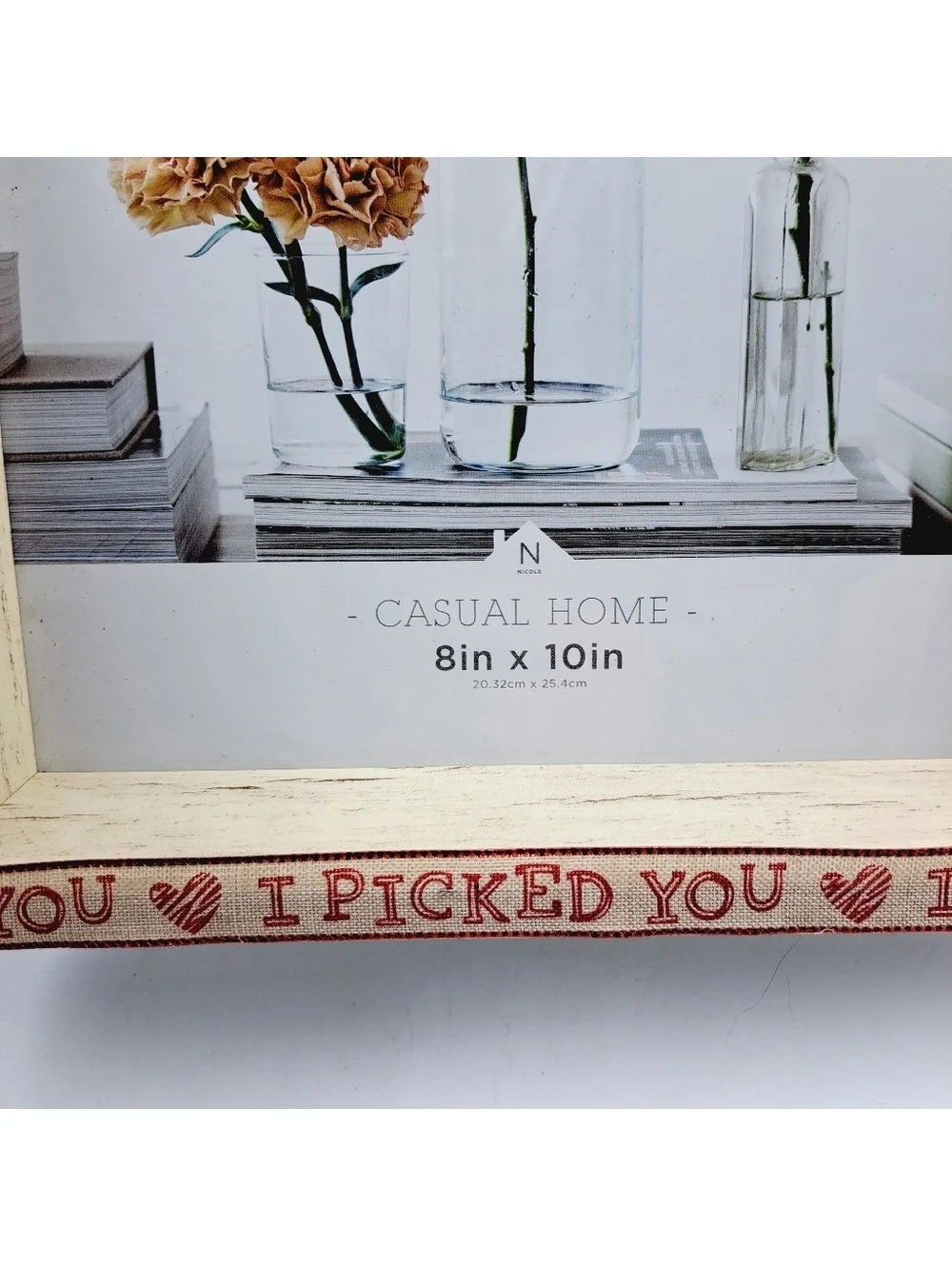 Farmhouse I Picked You Hearts 8x10 Engagement, Wedding, Pet Picture Frame Rustic